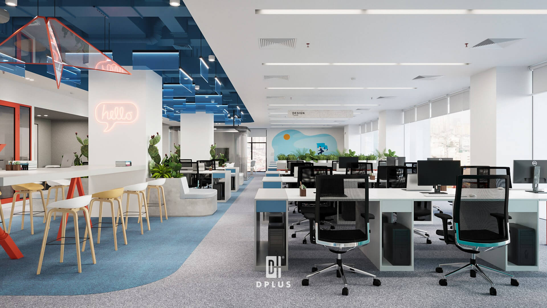 Thiết kế 3D văn phòng sáng tạo